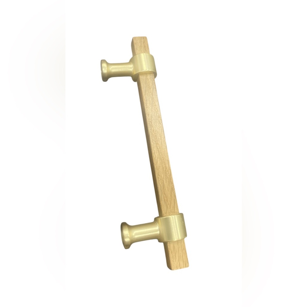 4pcs Wooden Cabinet Pull Handle, Modern Drawer Hardware with Mounting Screws